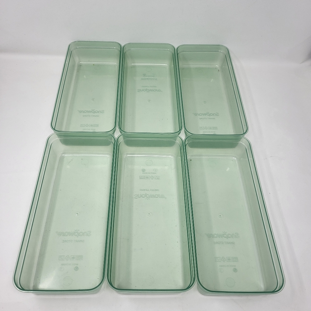 6‎ Piece Snapware Rectangle Drawer Inserts Storage Organization Green Pantry